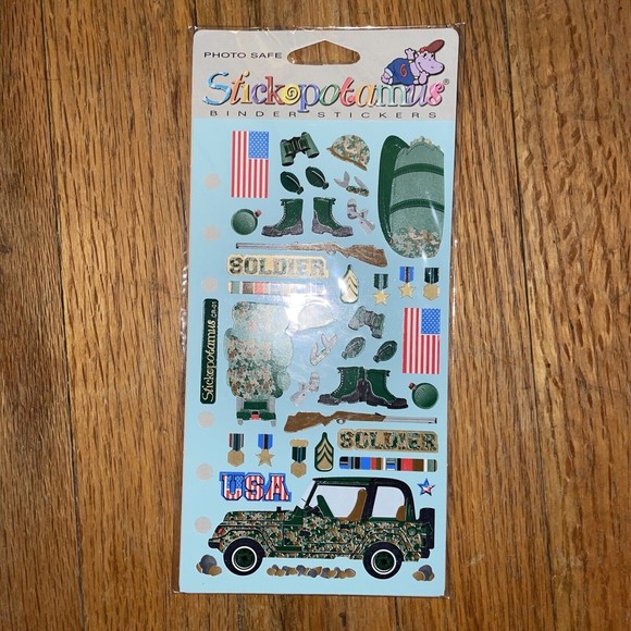 Stickopotamus Sticker SP-CR-01 Army Soldier Sheet Vintage NOS - Picture 1 of 3